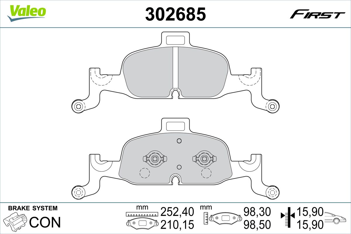 VALEO Fékbetét, mind 302685_VALEO